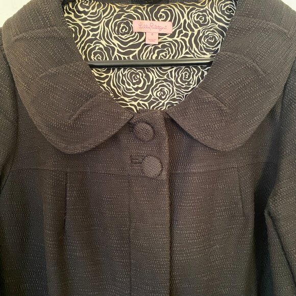 Lilly Pulitzer Black Pea Coat - Picture 3 of 7